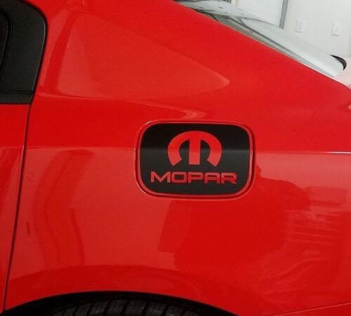 Mopar-brandstofdeksel vinyl overlay sticker voor Dodge Charger 2011+