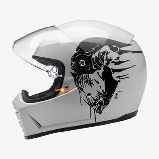 2x Skull moto-sticker voor helmsticker motorfiets
