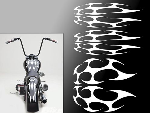 Universal Motorcycle Flame Set Gas Tank & Spatborden Sticker Harley (FFS01)