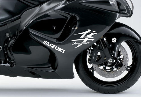 Witte Suzuki hayabusa moto sticker voor kuipsticker motorfiets