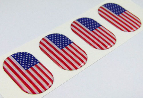 USA midi koepelvormige emblemen Amerikaanse vlag 4 emblemen Auto fiets laptop stickers