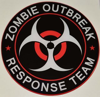 Premium Zombie Outbreak Gloss Dome Sticker - Auto Truck Window of Bumper Sticker