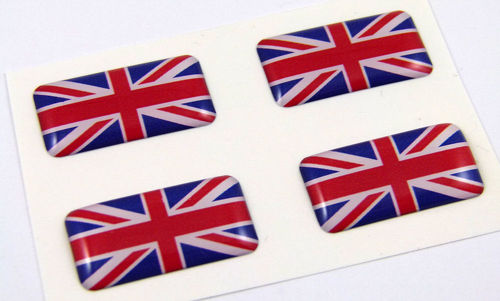 Groot-Brittannië mini koepelvormige emblemen set 4 emblemen British Car fiets boot stickers