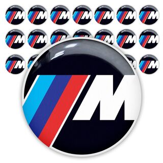 21-delige BMW M Power Performance 25 mm 3D-koepelvormige sticker-emblemen
