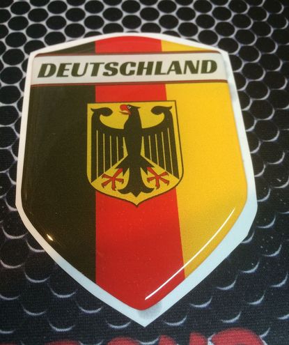Duitsland Deutschland Proud Shield Domed Decal Embleem Auto Sticker 3D 2.3 x 3.3