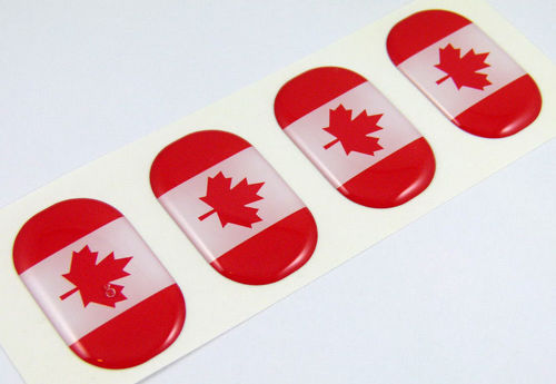 Canada midi koepelvormige emblemen vlag 4 emblemen 1,5 x1 auto fiets laptop telefoon stickers