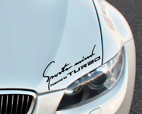 Sports Mind Powered by Turbo motorkap vinyl decal set