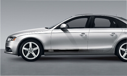 Ringen Logo Zijstrepen Vinyl Decal Kit voor Audi A3 A4 A5 A6 A8 RS