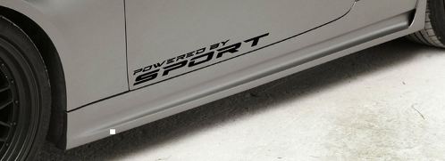 Aangedreven door SPORT Vinyl Decal sportwagen race sticker embleem logo ZWART paar