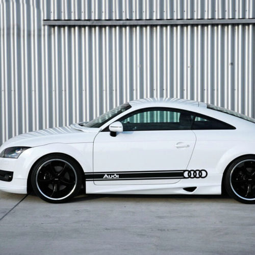 Racing-stijl zijstrepen vinyl decal set voor Audi