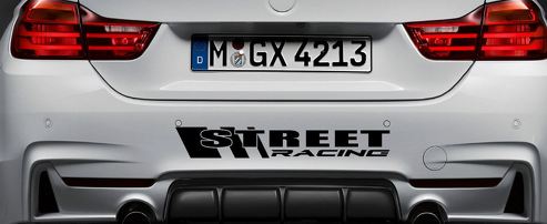 STREET RACING Vinyl Decal sport auto race sticker bumper embleem logo ZWART