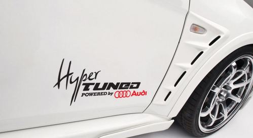 Hyper Tuned aangedreven door Audi Car Decal Vinyl Sticker RS4 S5 S6 R8 Euro Tuning A4