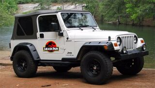 Jurassic Park filmstickers 2x verwijderbare auto Jeep