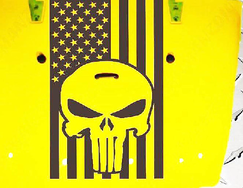 Amerikaanse Vlag Punisher Schedel Motorkap Vinyl Sticker voor Jeep Wrangler
