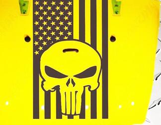 Jeep Wrangler Amerikaanse vlag Punisher Vinyl Hood Sticker Decal LJ TJ JKU JK