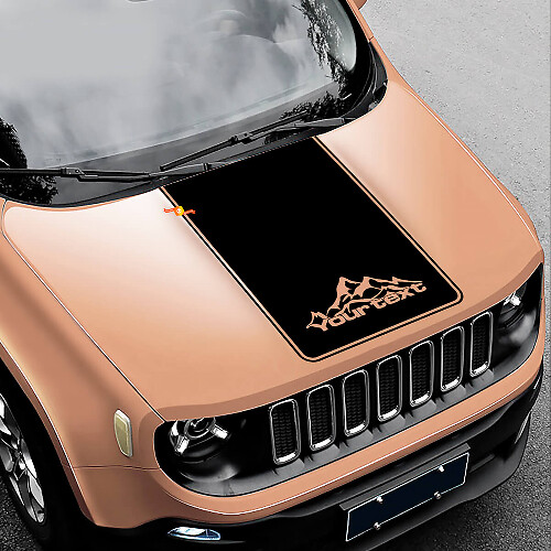 Blackout Mountains Motorkap Vinyl Decal voor Jeep Renegade 1