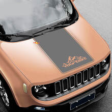 Blackout Mountains Motorkap Vinyl Decal voor Jeep Renegade 2