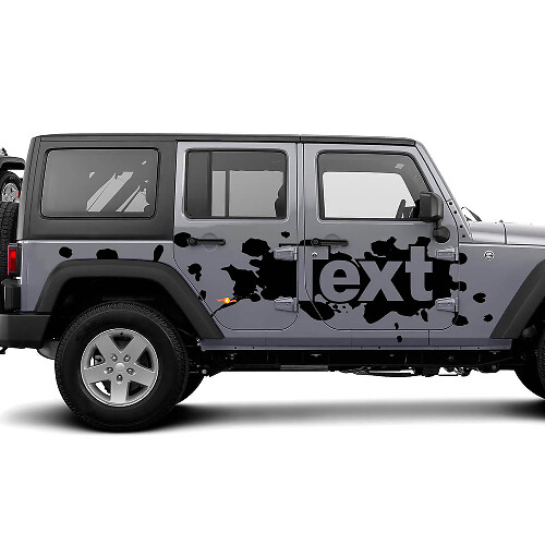 Verfsplashes met Aangepaste Tekst Zijvinyl Sticker voor Jeep Wrangler_1