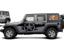 Verontruste Amerikaanse vlag sterzijde body sticker-stickerset passend in jeep wrangler-stijl
 2