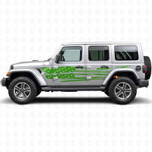 Versleten Amerikaanse Vlag Zij Vinyl Decal Set voor Jeep Wrangler_3
