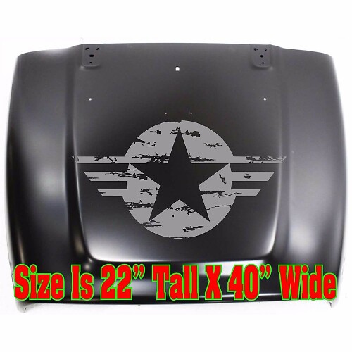 Versleten Militair Ster Motief Vinyl Sticker voor Auto's