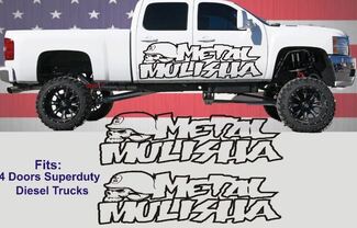 2 metalen Mulisha vinyl stickers Gmc Chevy Ford F250 F350 Superduty diesel vrachtwagens