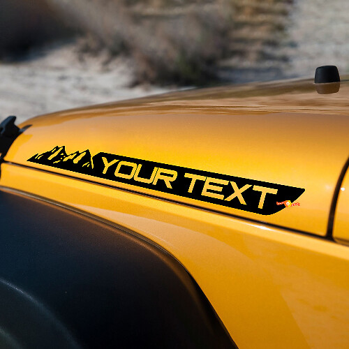 Mountain Style met Custom Tekst Motorkap Vinyl Decal Sticker voor Jeep Wrangler