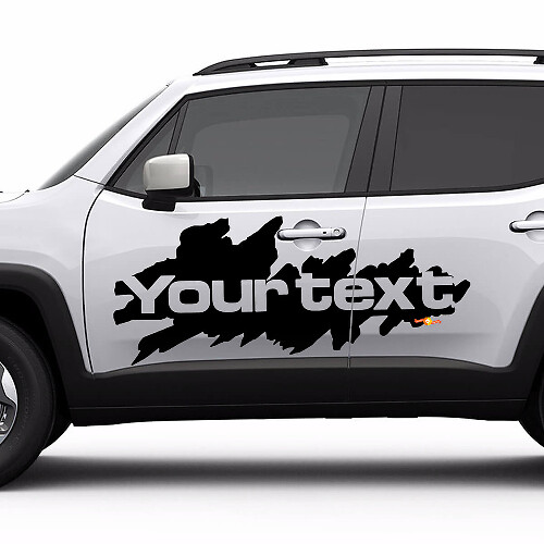 Modderspatstijl Lettering Zij Vinyl Decal voor Jeep Renegade