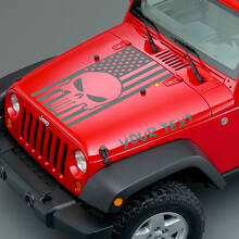 Punisher Skulls & USA Vlag Motorkap Vinyl Stickers voor Jeep Wrangler_2