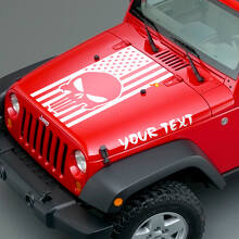Punisher Skulls & USA Vlag Motorkap Vinyl Stickers voor Jeep Wrangler_3