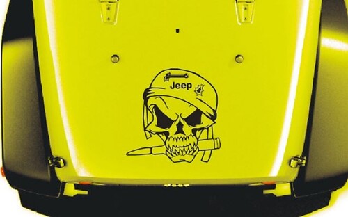 Jeep Wrangler militaire soldaat schedel vinyl kap sticker sticker TJ LJ JK 23 X 23
