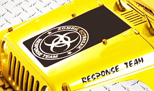 Zombie Outbreak Response Team Hood Vinyl Decal Kit voor Jeep Wrangler