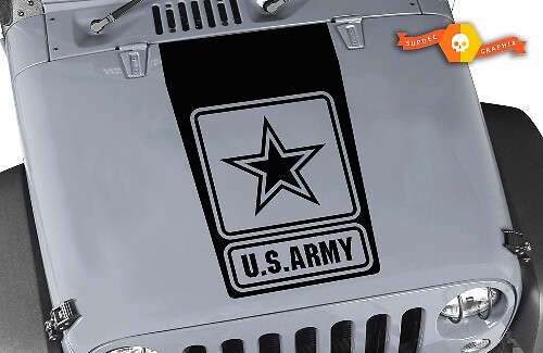 U.S. Army Star Hood Vinyl Sticker voor Jeep Wrangler JK JKU TJ LJ