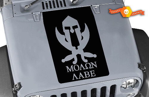 Molon Labe Spartan Motorkap Vinyl Sticker voor Jeep Wrangler
