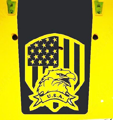 Amerikaanse Vlag Adelaar Zwart Geheel Motorkap Vinyl Stickers voor Jeep Wrangler