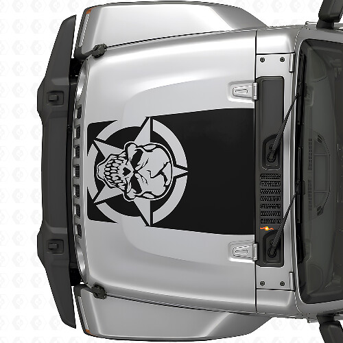 Militaire Skull Star Motorkap Vinyl Sticker voor Jeep Wrangler JK JKU TJ LJ