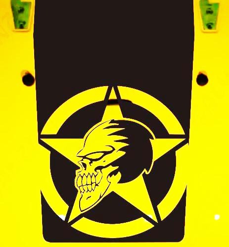 Militaire Schedel Ster Motorkap Vinyl Decal voor Jeep Wrangler