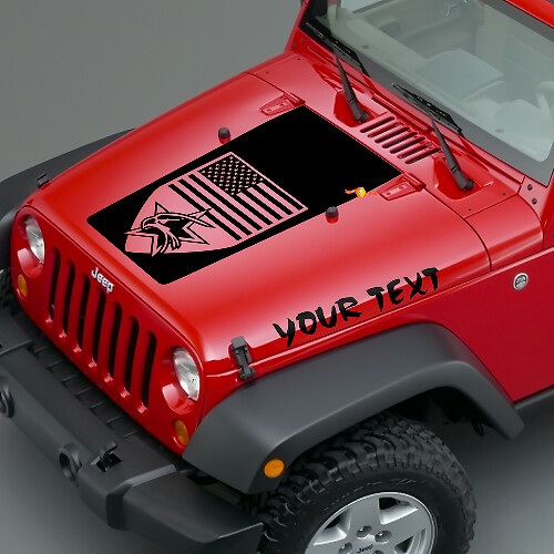Amerikaanse Badge Motorkap Vinyl Stickers voor Jeep Wrangler JK JKU LJ TJ