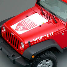 Amerikaanse Badge & Aangepaste Tekst Motordeksel Vinyl Decal Set voor Jeep Wrangler_2