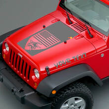 Amerikaanse Badge & Aangepaste Tekst Motordeksel Vinyl Decal Set voor Jeep Wrangler_3