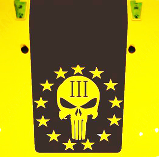 Jeep Wrangler Punisher stars III Blackout vinyl motorkapsticker JK JKU LJ TJ