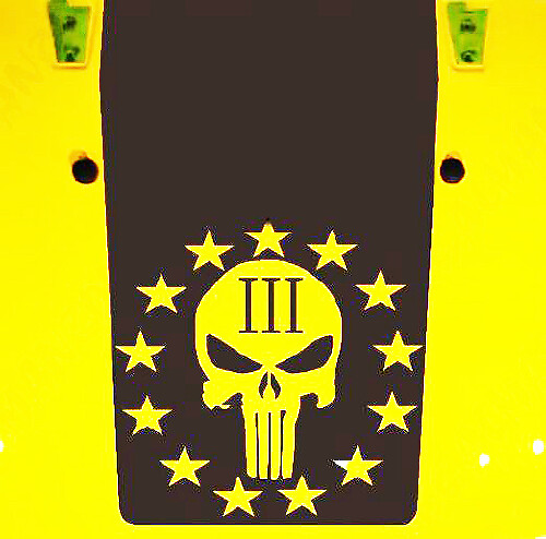 Punisher-Stijl Schedel Sterren Blackout Motorkap Vinyl Decal voor Jeep Wrangler JK JKU LJ TJ