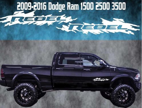 2009-2016 Dodge Ram Rebel Deur Badge Vinyl Sticker Grafische Truck 1500 2500 3500