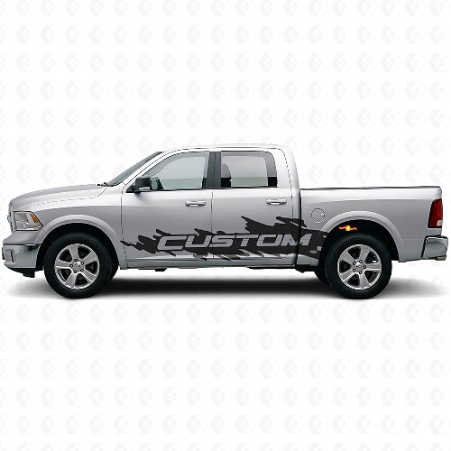 Mud Splash Custom zijvinyl decalset voor Dodge Ram Rebel 2009–2016