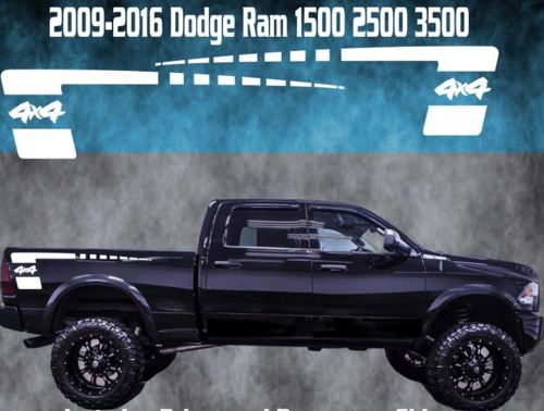 2009-2016 Dodge Ram Vinyl Sticker Graphic Truck Bed Stripes Hemi Hockey 4x4 Strobe