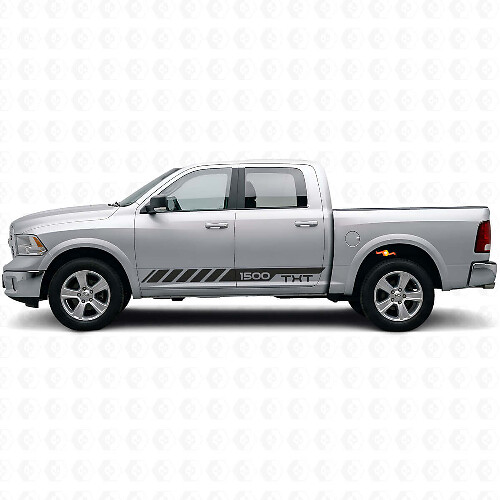 Aangepaste Strobe Zijstrepen Vinyl Decal voor Dodge Ram Rebel 1500 2009–2016