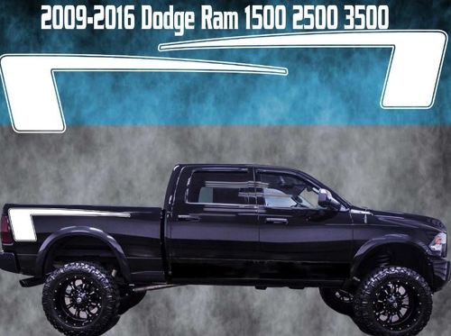 2009-2016 Dodge Ram Vinyl Decal Graphic Truck Bed Stripes Hemi Hockey Contour
