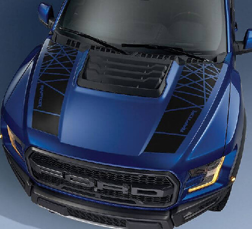 Twin Hood Stripes Grafische Vinyl Decal Kit voor Musclecar Truck