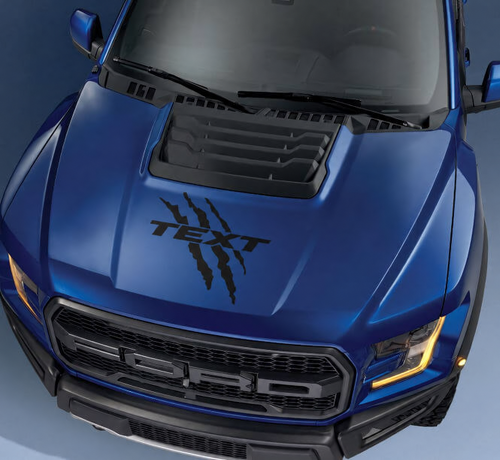 Aangepaste Tekst Motorkap Logo Klauw Grafieken Decal Sticker voor Musclecar truck power truck 2017