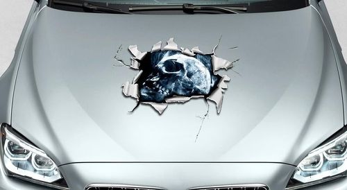 Schedelgat in motorkapscheuren scheur gescheurd Grafische sticker Sticker Pick-up Truck SUV Car
